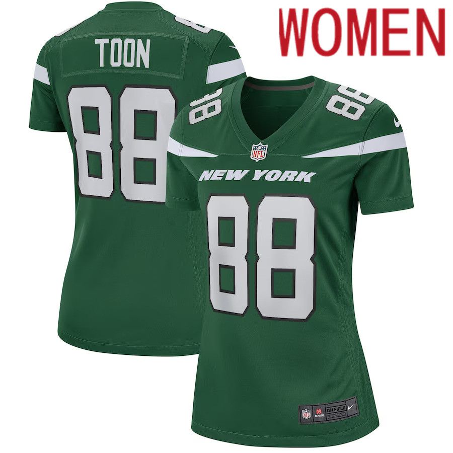 Women New York Jets 88 Al Toon Nike Gotham Green Game Retired Player NFL Jersey